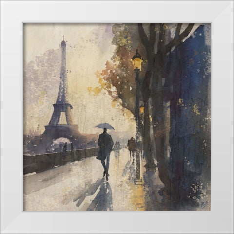 Paris Nights I White Modern Wood Framed Art Print by Wiley, Marta