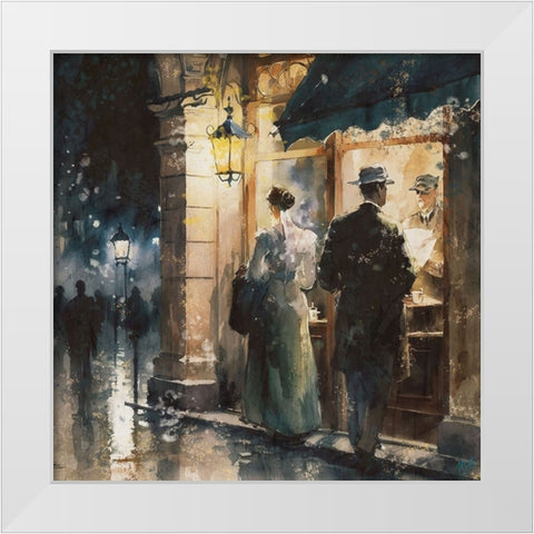 Paris Nights II White Modern Wood Framed Art Print by Wiley, Marta