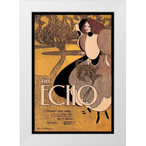 The Echo, 1895 White Modern Wood Framed Art Print by Bradley, William H.