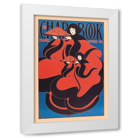 The Chap Book: Thanksgiving, 1895 White Modern Wood Framed Art Print by Bradley, William H.