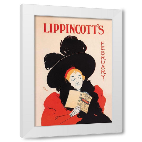Lippincotts, February 1895, 1895 White Modern Wood Framed Art Print by Carqueville, William L.