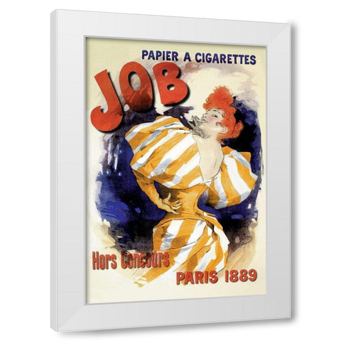 Job, 1889 White Modern Wood Framed Art Print by Cheret, Jules