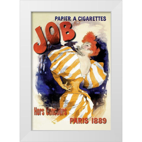 Job, 1889 White Modern Wood Framed Art Print by Cheret, Jules