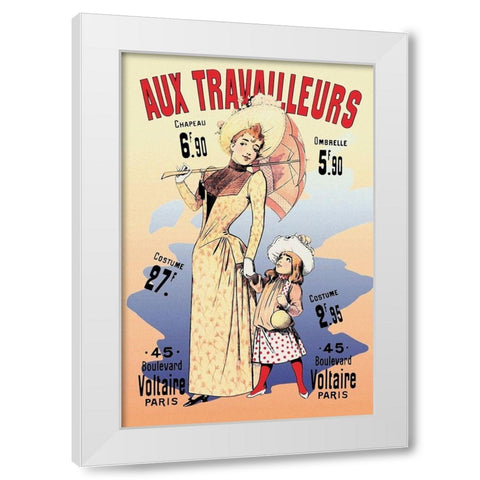 Aux Travailleurs White Modern Wood Framed Art Print by Choubrac, Alfred