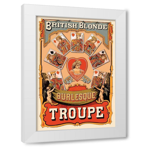 British Blonde Burlesque Troupe, 1870 White Modern Wood Framed Art Print by Corbyn, Sheridan