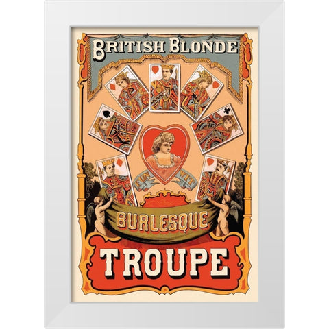 British Blonde Burlesque Troupe, 1870 White Modern Wood Framed Art Print by Corbyn, Sheridan