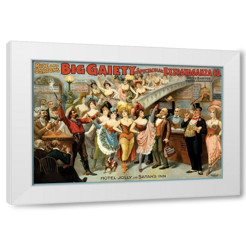 Hotel Jolly or Satans Inn, 1899 White Modern Wood Framed Art Print by Courier Litho Company