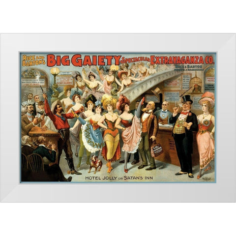 Hotel Jolly or Satans Inn, 1899 White Modern Wood Framed Art Print by Courier Litho Company
