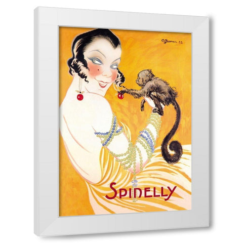 Spinelly, 1922 White Modern Wood Framed Art Print by Gesmar, Charles