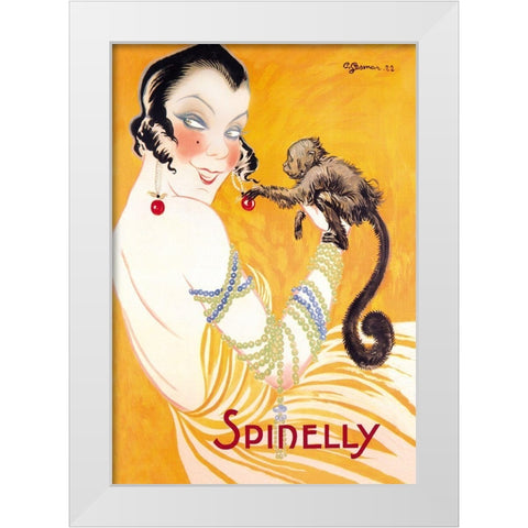 Spinelly, 1922 White Modern Wood Framed Art Print by Gesmar, Charles