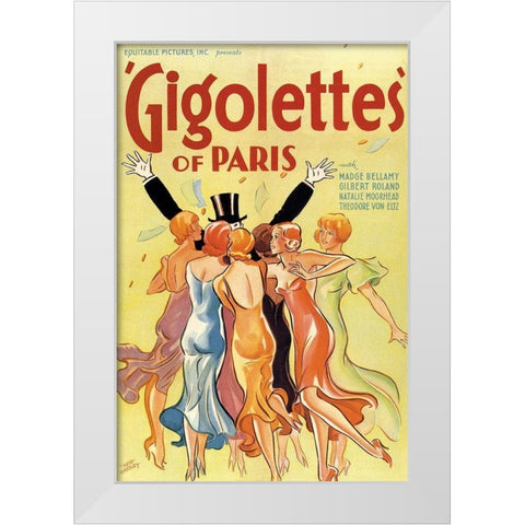 Gigolettes of Paris, 1929 White Modern Wood Framed Art Print by Hadley, Hap