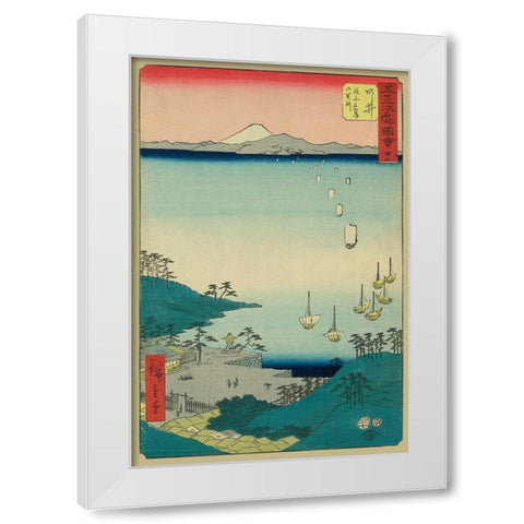 Arai, 1855 White Modern Wood Framed Art Print by Hiroshige, Ando