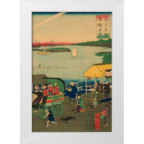 Famous places in Tokyo: real view of Takanawa (Tokyo meisho Takanawa no shinkei) #3, 1870 White Modern Wood Framed Art Print by Hiroshige, Utagawa