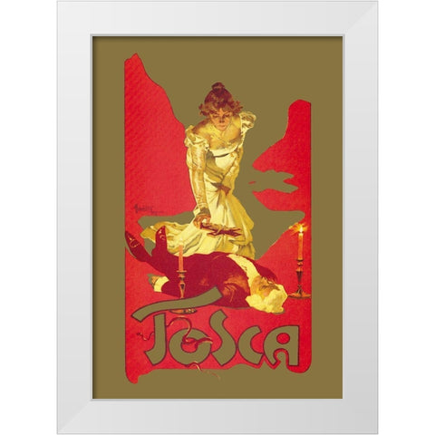 Tosca, 1899 White Modern Wood Framed Art Print by Hohenstein, Adolfo
