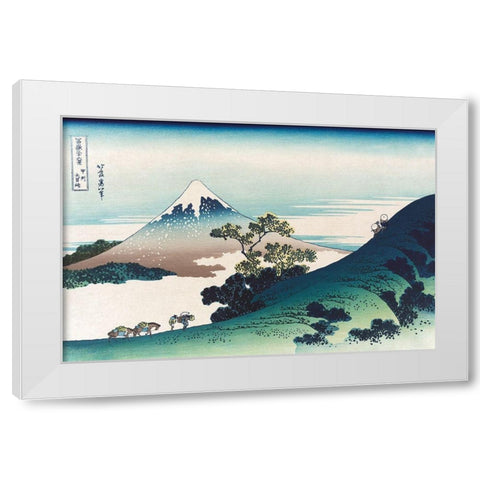 Inumi Pass in the Kai Province, 1830 White Modern Wood Framed Art Print by Hokusai