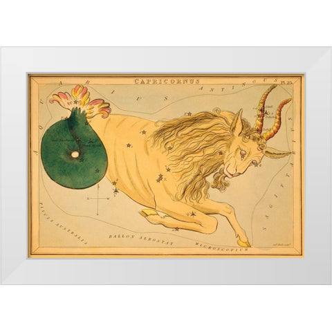Capricorn, 1825 White Modern Wood Framed Art Print by Aspin, Jehoshaphat