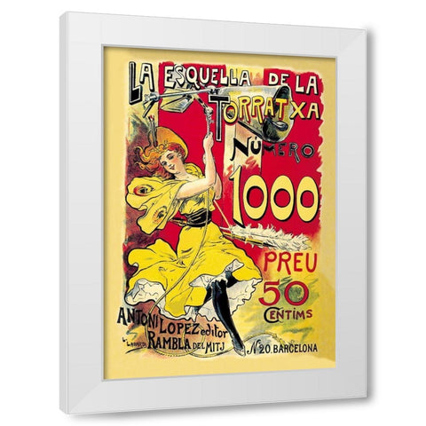 La Esquella de la Torratxa, 1898 White Modern Wood Framed Art Print by Labarta, L.