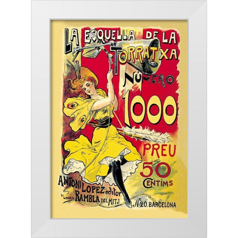La Esquella de la Torratxa, 1898 White Modern Wood Framed Art Print by Labarta, L.