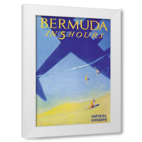 Bermuda in 5 Hours, 1937 White Modern Wood Framed Art Print by Lawler, Paul