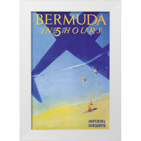 Bermuda in 5 Hours, 1937 White Modern Wood Framed Art Print by Lawler, Paul