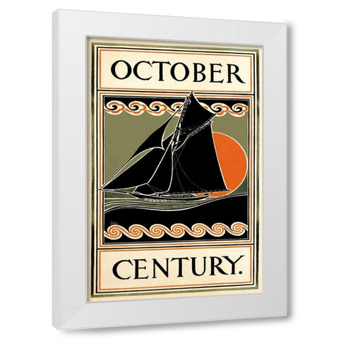 October Century White Modern Wood Framed Art Print by Lawrence, H.M.