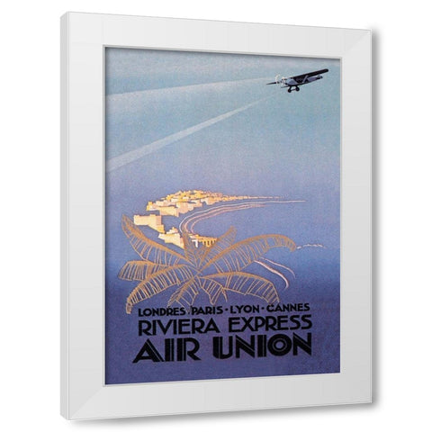 Riviera Express Air Union White Modern Wood Framed Art Print by Maurus, E.