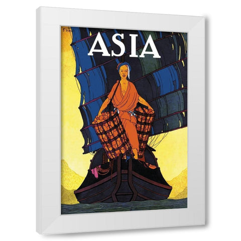 Chin Cargoes - with Title, 1925 White Modern Wood Framed Art Print by McIntosh, Frank