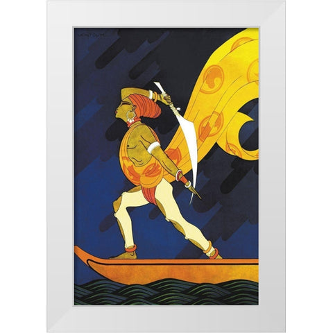 The Bark of the False Caliph, 1926 White Modern Wood Framed Art Print by McIntosh, Frank