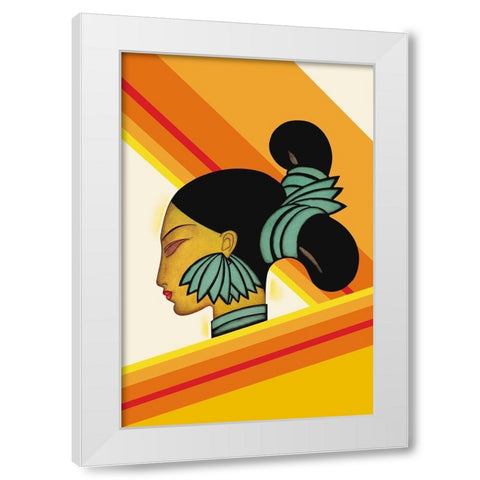 Hill Woman of Assam, 1927 White Modern Wood Framed Art Print by McIntosh, Frank