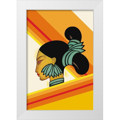 Hill Woman of Assam, 1927 White Modern Wood Framed Art Print by McIntosh, Frank