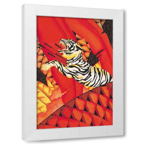 Tiger!, 1928 White Modern Wood Framed Art Print by McIntosh, Frank