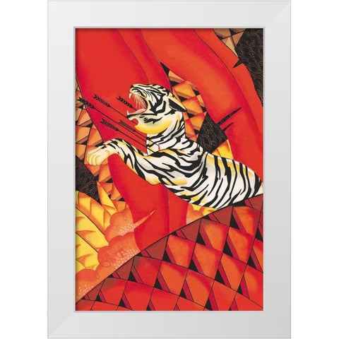Tiger!, 1928 White Modern Wood Framed Art Print by McIntosh, Frank