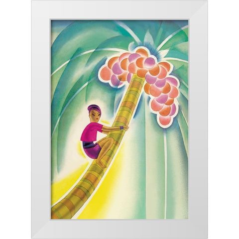 Coco-Palm, 1930 White Modern Wood Framed Art Print by McIntosh, Frank