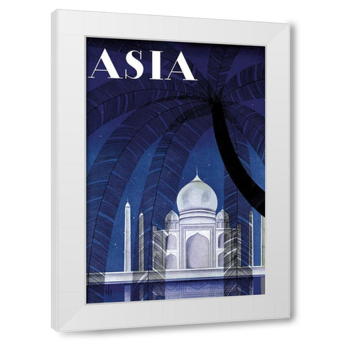 In Agra with Title, 1930 White Modern Wood Framed Art Print by McIntosh, Frank