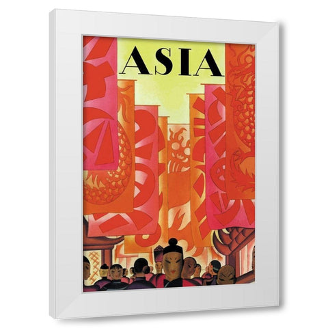 Old China with Title, 1930 White Modern Wood Framed Art Print by McIntosh, Frank