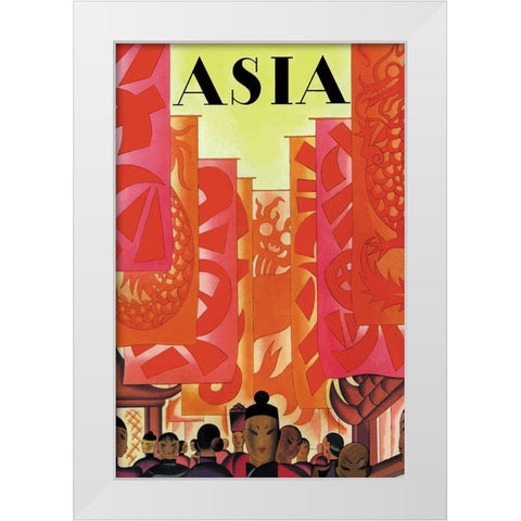 Old China with Title, 1930 White Modern Wood Framed Art Print by McIntosh, Frank