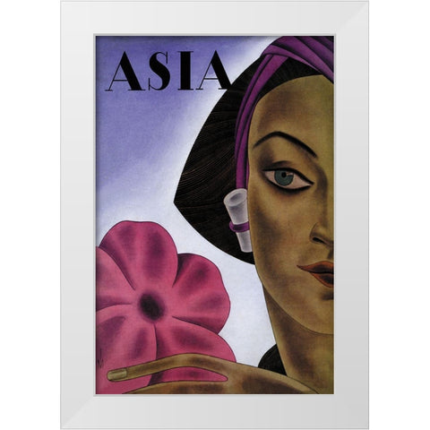 Sumatran Mode in Millinery with Title, 1931 White Modern Wood Framed Art Print by McIntosh, Frank