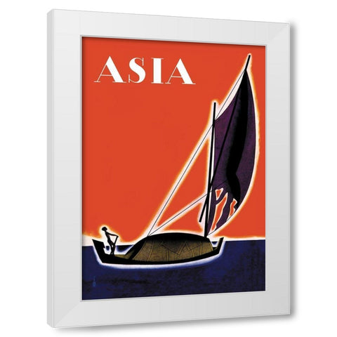 On One of the Seven Seas with Title, 1931 White Modern Wood Framed Art Print by McIntosh, Frank