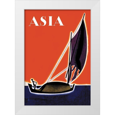 On One of the Seven Seas with Title, 1931 White Modern Wood Framed Art Print by McIntosh, Frank