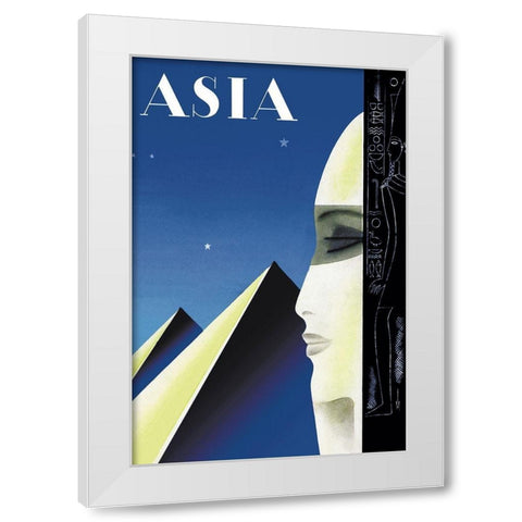 Setting for an Egyptian Story with Title, 1931 White Modern Wood Framed Art Print by McIntosh, Frank