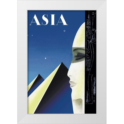 Setting for an Egyptian Story with Title, 1931 White Modern Wood Framed Art Print by McIntosh, Frank