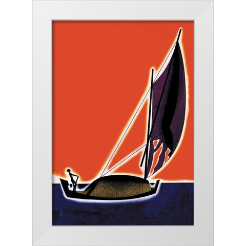 On One of the Seven Seas, 1931 White Modern Wood Framed Art Print by McIntosh, Frank