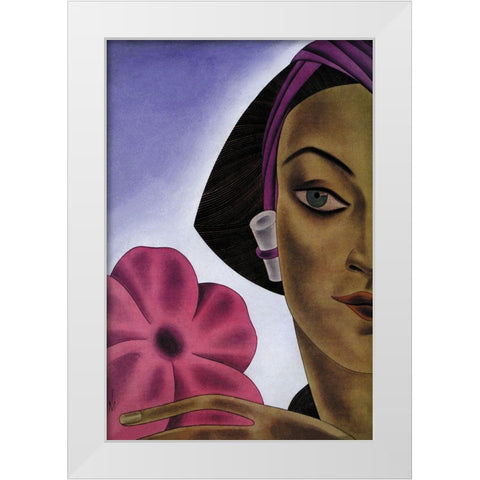 Sumatran Mode in Millinery, 1931 White Modern Wood Framed Art Print by McIntosh, Frank