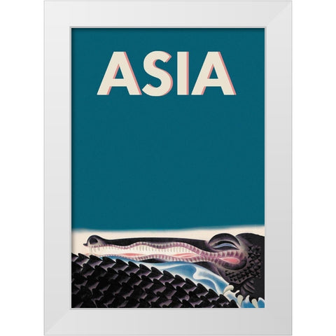Crocodile, 1933 White Modern Wood Framed Art Print by McIntosh, Frank