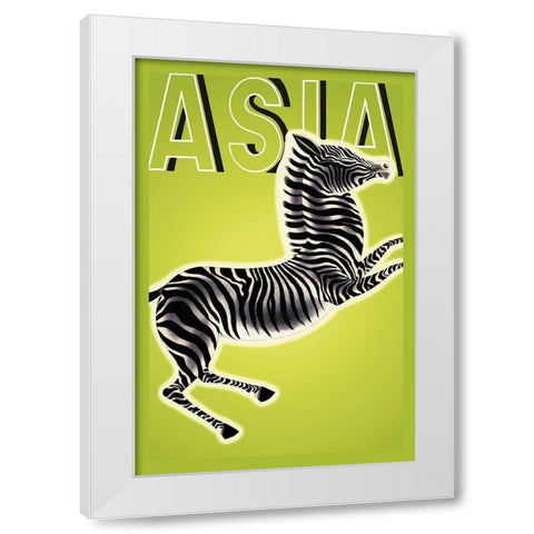 Zebra with Title, 1933 White Modern Wood Framed Art Print by McIntosh, Frank