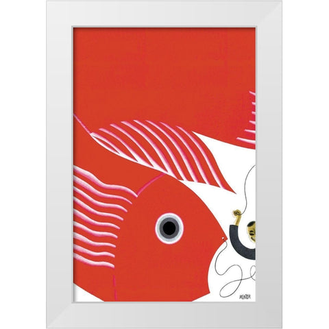 The Fish-Kite No Title, 1933 White Modern Wood Framed Art Print by McIntosh, Frank