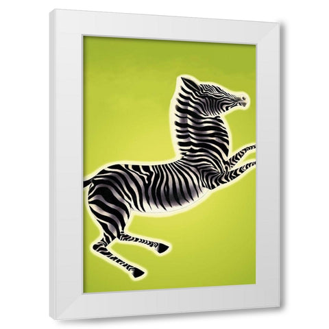Zebra, 1933 White Modern Wood Framed Art Print by McIntosh, Frank