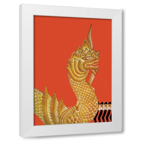Dragon Temple of Siam, 1934 White Modern Wood Framed Art Print by McIntosh, Frank