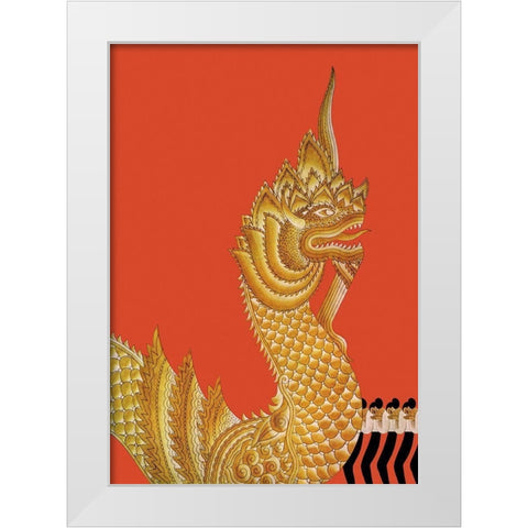 Dragon Temple of Siam, 1934 White Modern Wood Framed Art Print by McIntosh, Frank