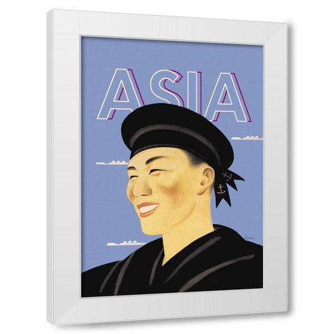 Japanese Sailor, 1935 White Modern Wood Framed Art Print by McIntosh, Frank